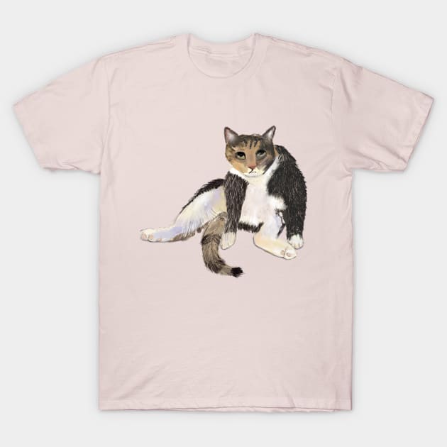 Grumpy Tabby Cat T-Shirt by Lisa Williams Design